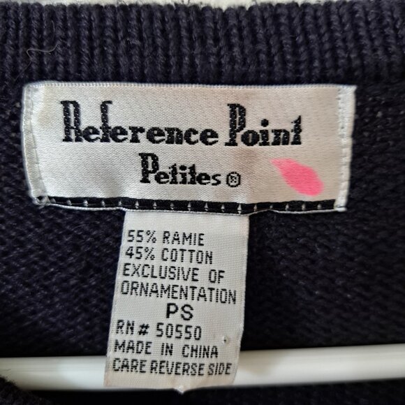 Reference Point Women's PS  Multicolor Pullover Sweater Snowman Embroidery Beads - Picture 2 of 11